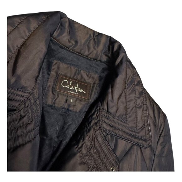 COLE HAAN Down & Feather Fill Winter Puffer Parka Coat Jacket Womens Small - Picture 4 of 8